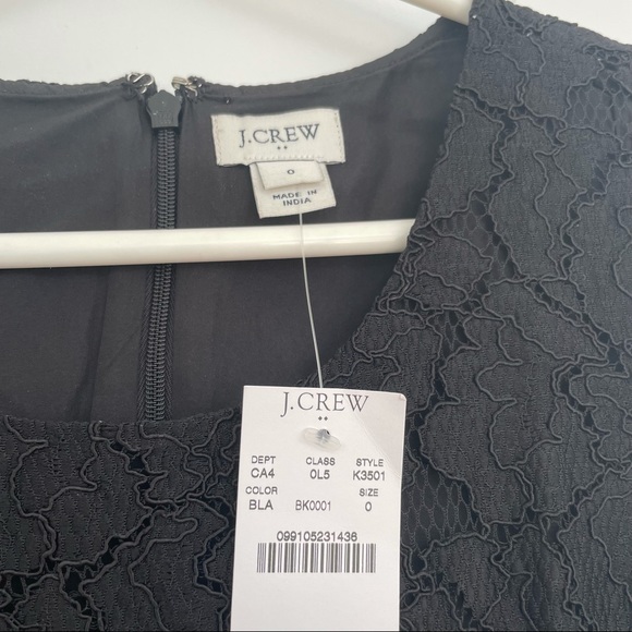 J Crew black lace sleeveless sheath dress 0 - NWT - Picture 7 of 8